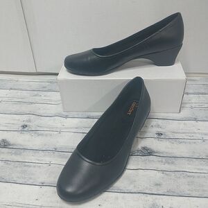 Safe T Step Womens Black Slip Resistant Pumps Heels Size 10 Professional Work